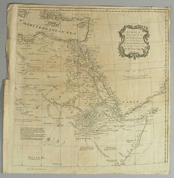 BOLTON SAMUEL Africa London c 1775 Copper engraved map on