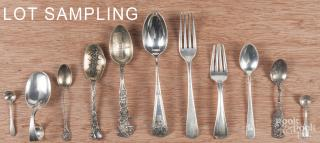 Sterling silver flatware to include souvenir spoo Six sterling and