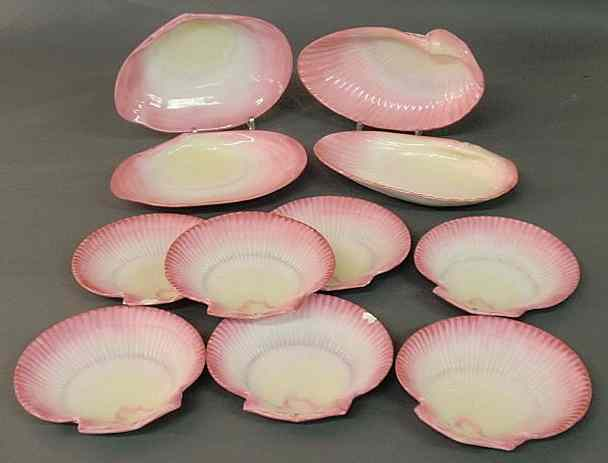 Rare Wedgwood seashell service to include two large clam shells