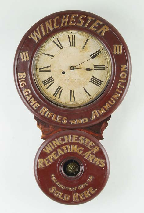 BAIRD WINCHESTER ADVERTISING CLOCK Antique figure 8 Baird clock with