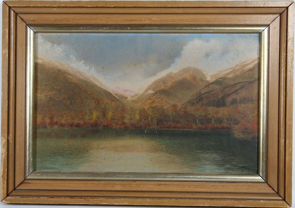 Hudson River School Antique River Landscape Hudson River School Antique