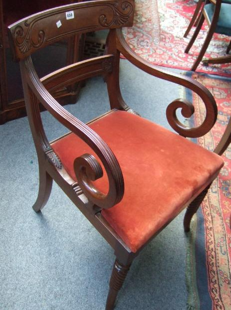A set of eight early 19th century style mahogany bar