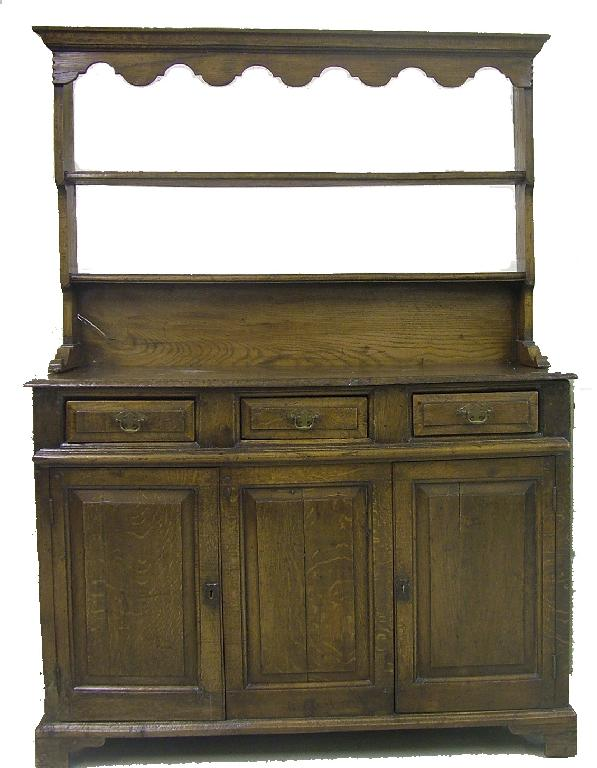 Small 18th century style oak and elm small country dresser