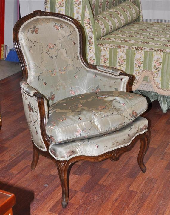 WING BACK CHAIR Louis XV stamped L M LEFEVRE Louis