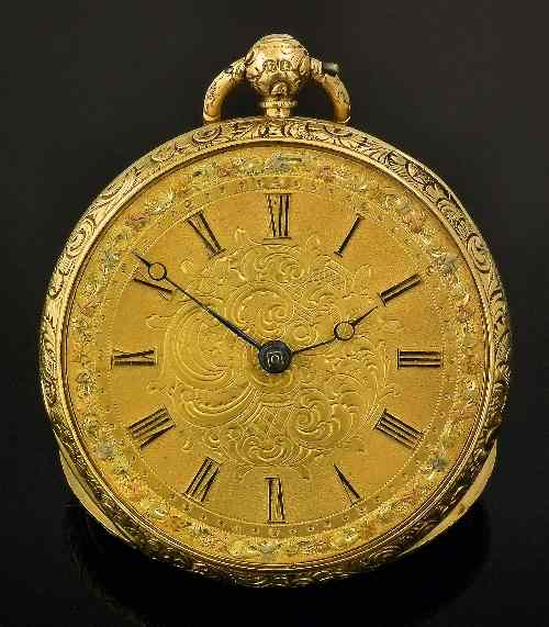 A Victorian gentleman s 18ct gold open faced pocket watch