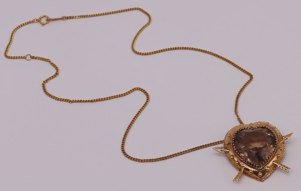 JEWELRY 14kt Gold Pendant and 18kt Gold Chain Vintage 14kt