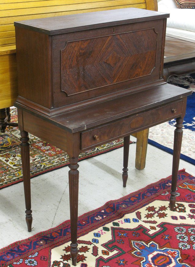 FEDERAL STYLE MAHOGANY FALL FRONT WRITING DESK American c 1920