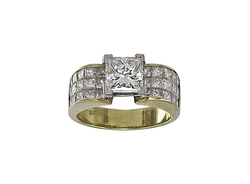 18K 4 00 CTW DIAMOND RING 2 CT CENTER STONE