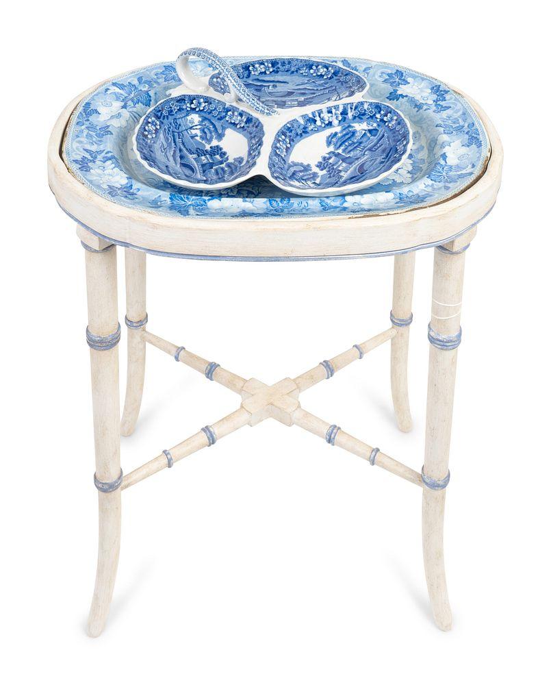 An English Blue and White Transfer Printed Earthenware Platter on