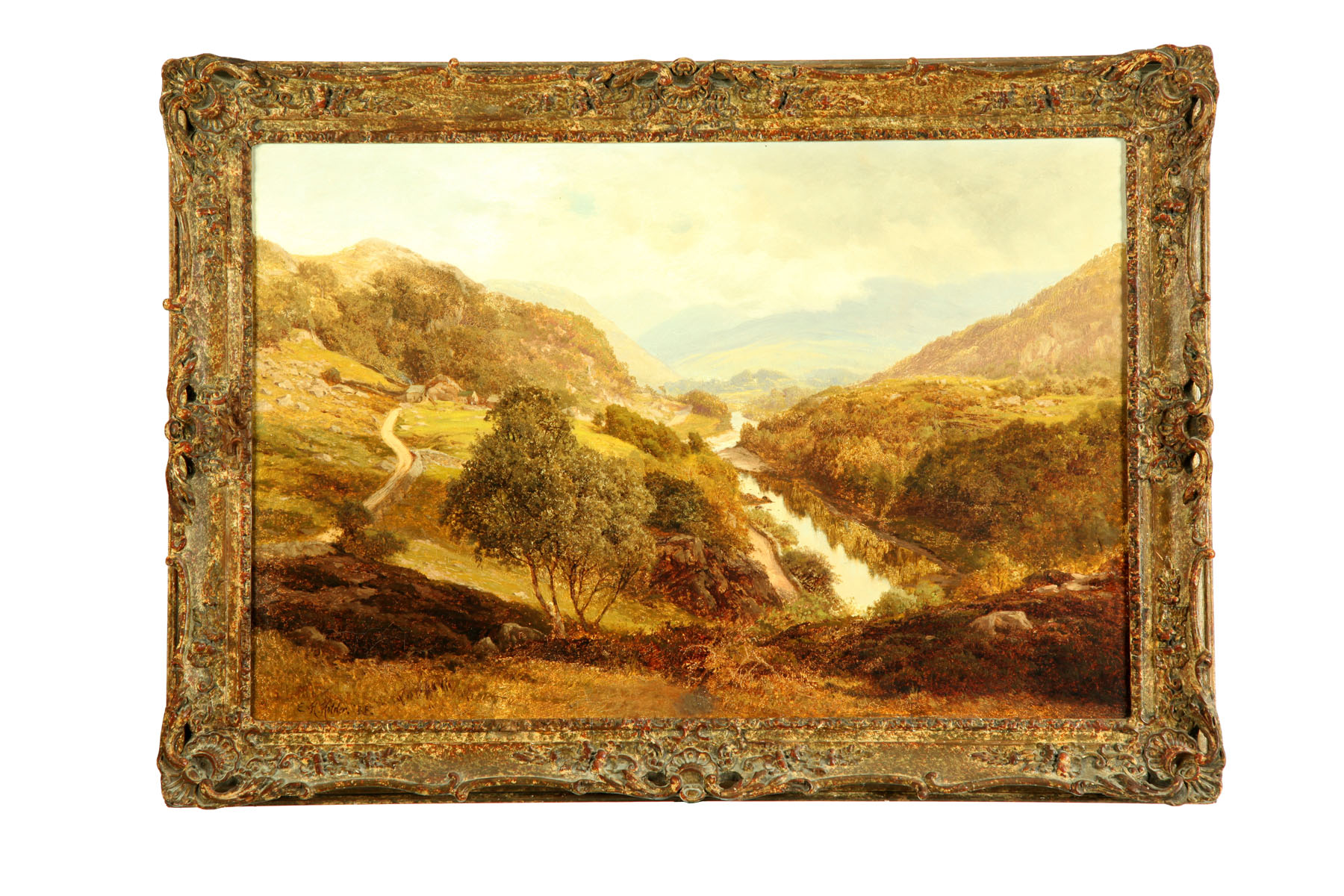 LANDSCAPE BY EDWARD HENRY HOLDER ENGLAND 1847 1922 Oil on