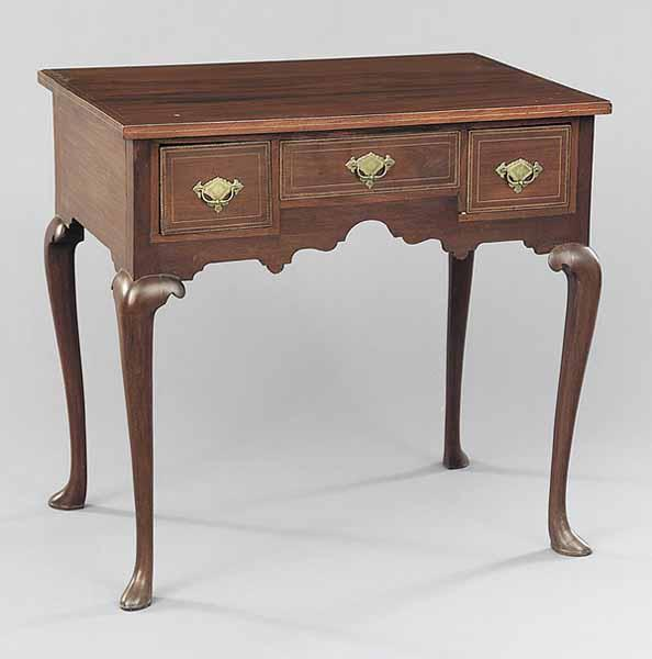 A George III Style Inlaid Mahogany Lowboy 19th c the
