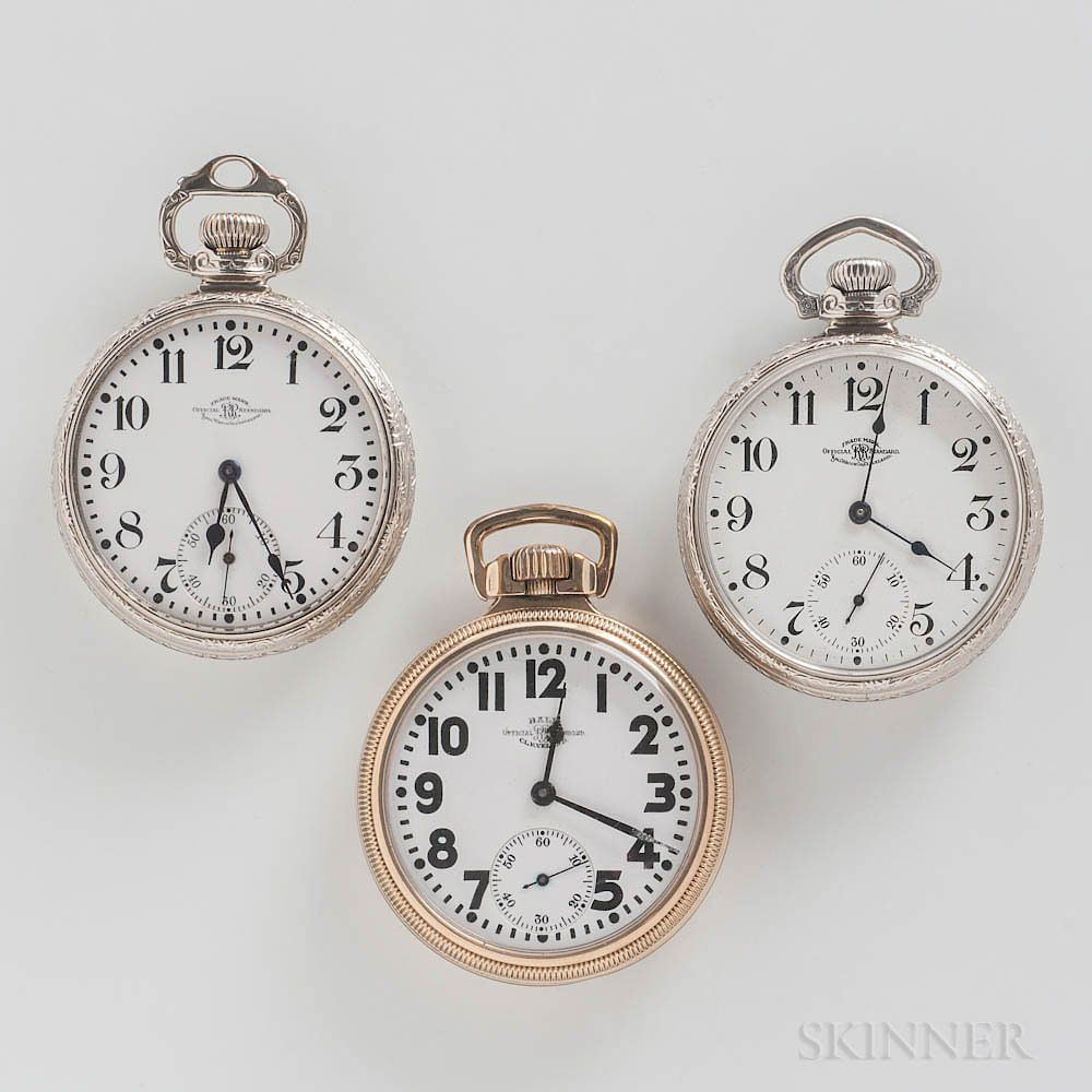 Three Ball Watch Co Official Standard Open face Watches Three