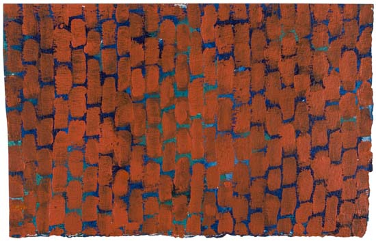 ALMA THOMAS 1891 1978 Dark Orange Azaleas Acrylic on heavy