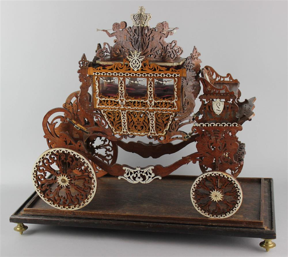 FRENCH CARVED AND PARTIALLY PAINTED WOOD MODEL OF LOUIS XV