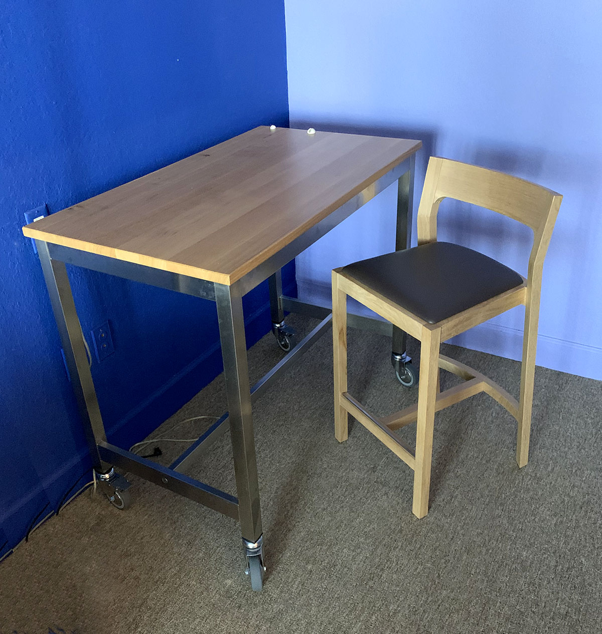 MATTHEW HILTON PROFILE COUNTER STOOL SOLD WITH ROLLING TABLE Profile
