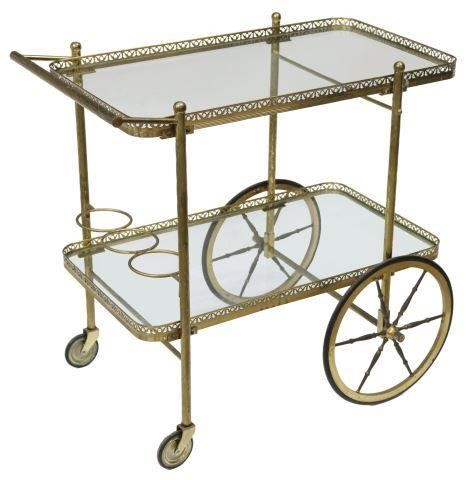 Italian two tier service bar cart mid 20th c having