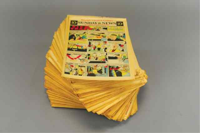 LARGE GROUPING OF SUNDAY NEWS COMIC STRIP PAGES Office copies
