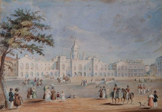 THOMAS HOSMER SHEPHERD 1793 1864 Horse Guards Whitehall with a