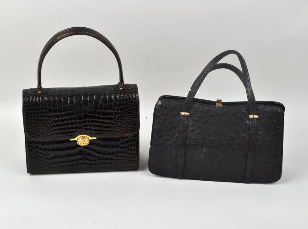 Two Vintage Exotic Skin Purses Gucci Lederer vintage Gucci alligator