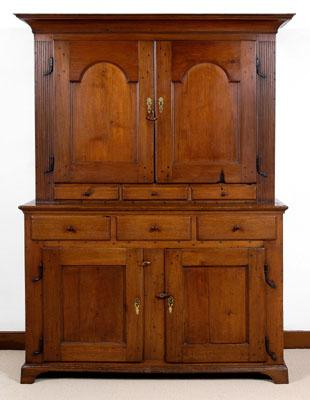 Pennsylvania Chippendale walnut press two case construction upper case with