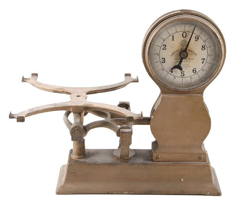 Leffler Bros Cast Iron 10lb Weight Scale c 1920 s