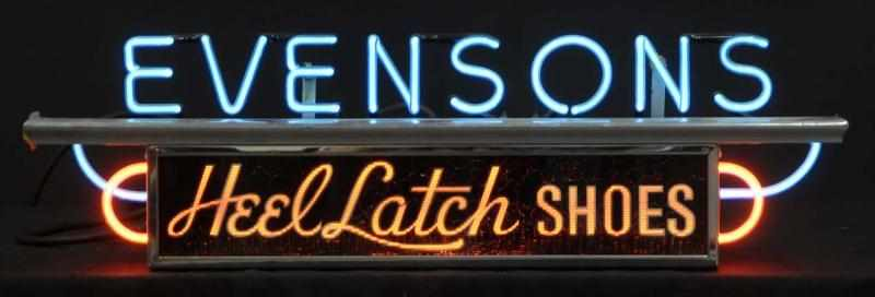 Evenson s Shoe Can Neon Sign Description 1940s Metal can