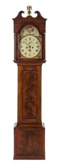 An English Mahogany Tall Case Clock Height 86 inches An