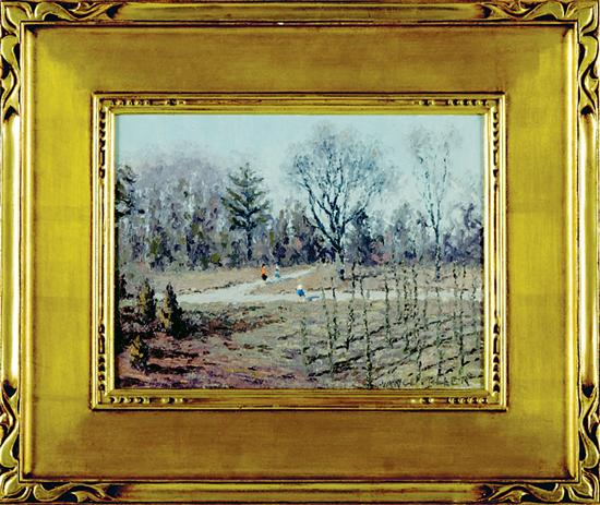 James Vance Miller West Virginia 1912 2002 LANDSCAPE WITH FIGURES