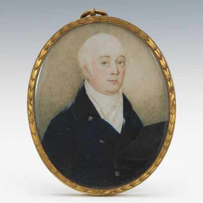 British School 18th 19th Century Miniature portrait of a gentleman