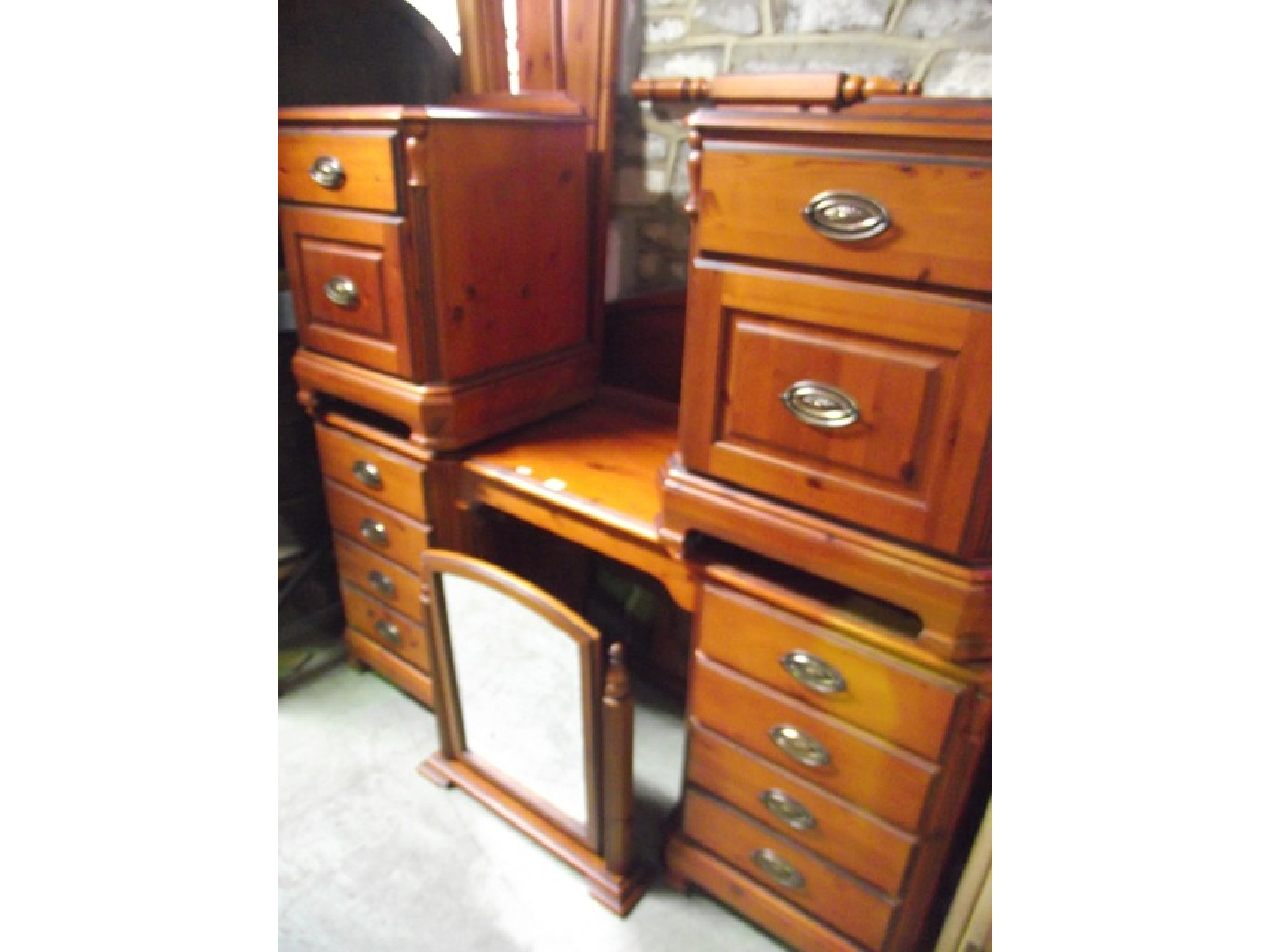 A Chateau made in England by Ducal Ltd kneehole twin