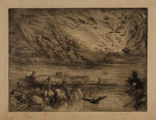 F LIX BUHOT Les Esprits des Villes Mortes Drypoint on