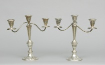 A Pair of Gorham Sterling Silver Candleholders A pair of