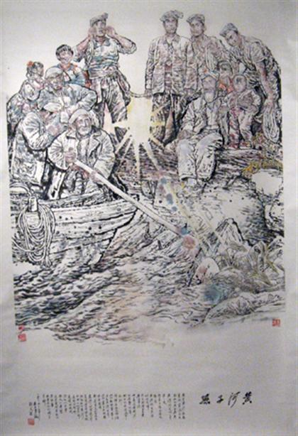 Chinese painting attributed to liu wenxi Hanging scroll ink and