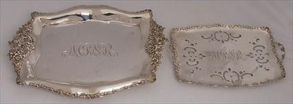TIFFANY CO MONOGRAMMED SILVER TRAY AND LINER 1891 1902 the