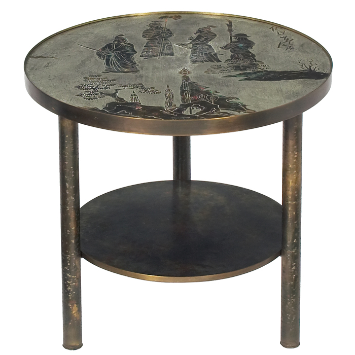 Philip Kelvin LaVerne Ming occasional table by LaVerne 1960s round