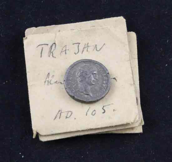 Four Roman Denarii Tiberius AD14 Trajan AD105 Constantine AD 314