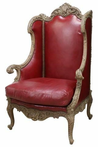 Louis XV style wingback armchair 20th c painted hardwood frame