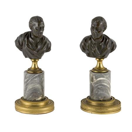 Pair of Louis XVI Patinated Bronze Busts Estimate 600 800