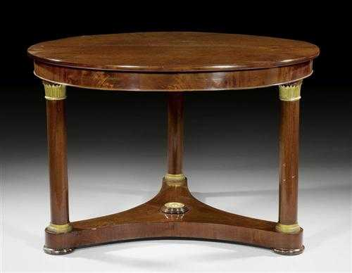 ROUND MAOHGANY SALON TABLE late Empire Germany end of the