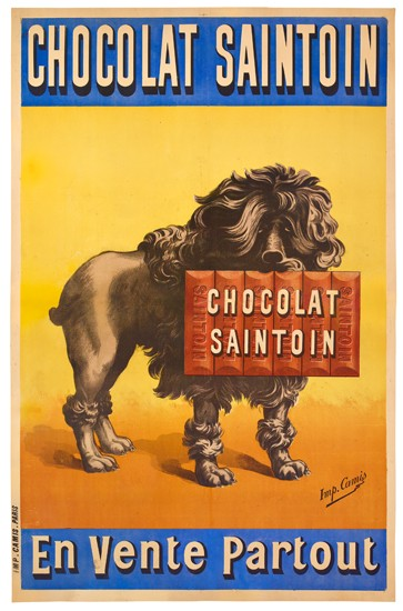 DESIGNER UNKNOWN CHOCOLAT SAINTOIN Circa 1900 73 1 2x47 3