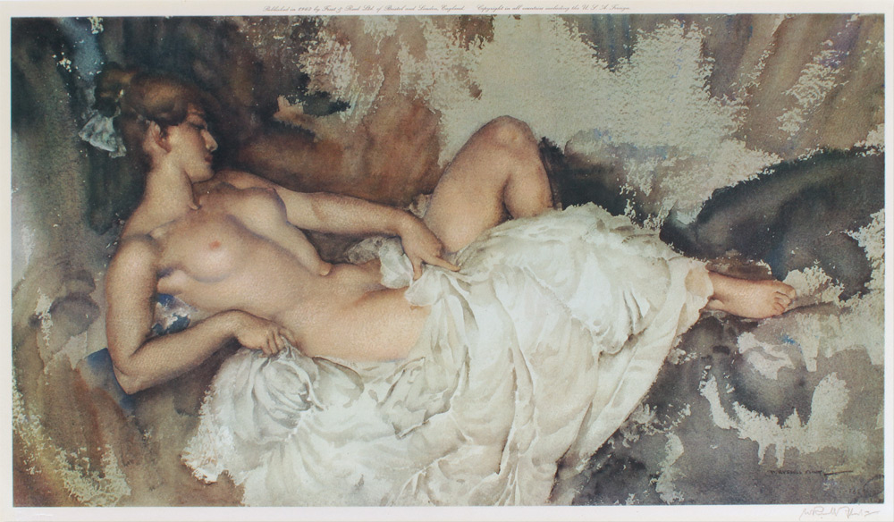 FLINT Sir William Russell Scottish 1880 1969 Reclining Female Nude