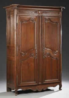 Louis XV Style Carved Oak Double Door Armoire 19t Louis