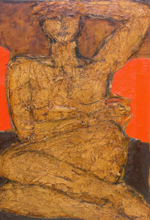 Attributed to John Emanuel b 1930 Seated female nude oil