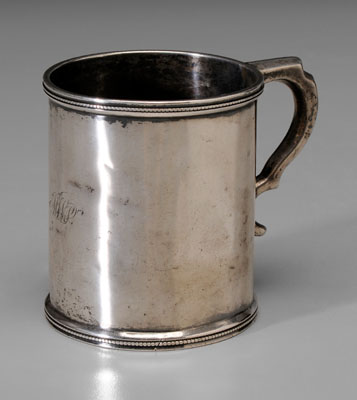 American Coin Silver Mug St Louis mid 19th century cylinder
