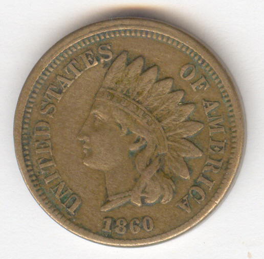 1860 U S INDIAN HEAD CENT Estate coin Conditionl Very