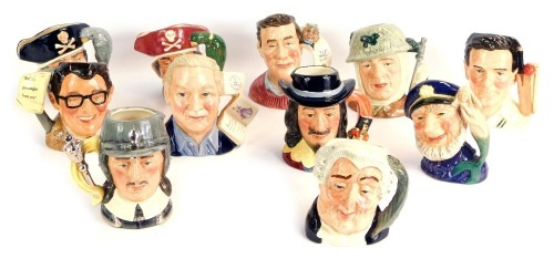 Eleven Royal Doulton medium character jugs comprising The Soldier D6876