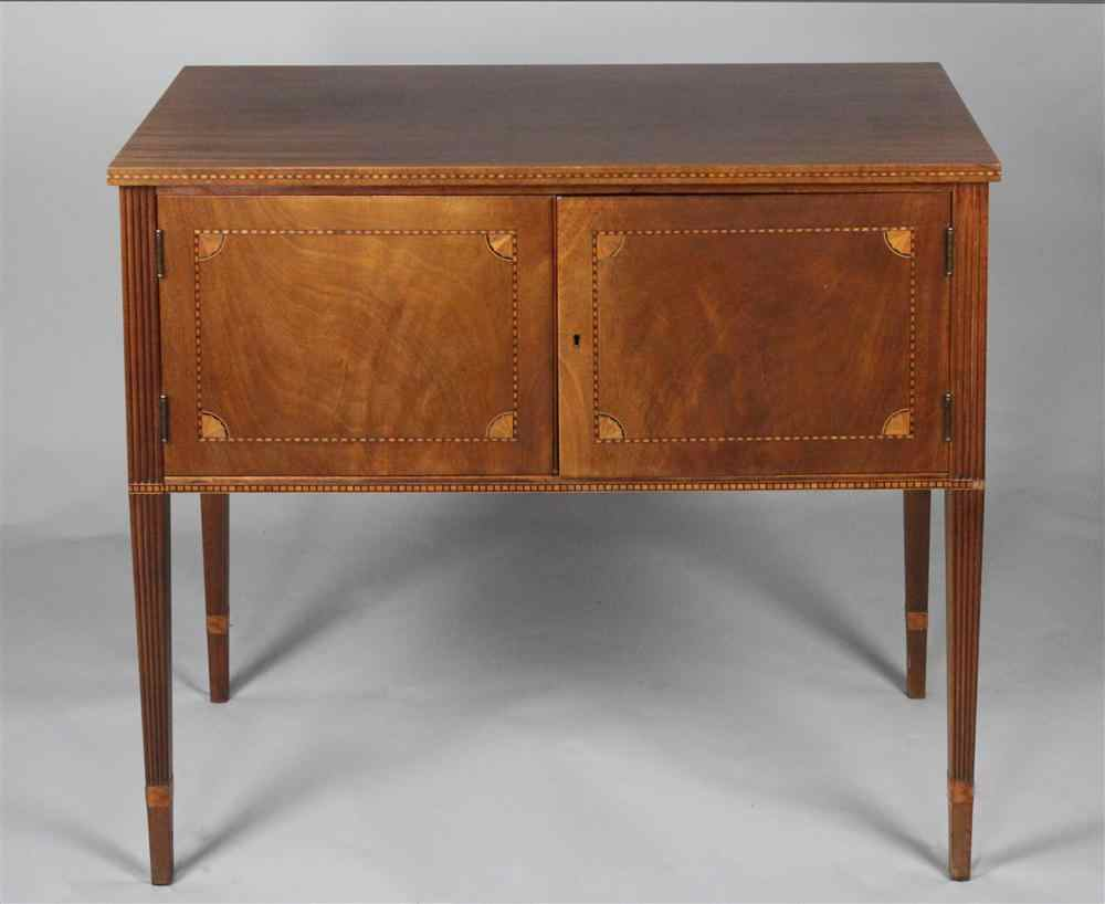 FEDERAL STYLE MAHOGANY INLAID SERVER having a rectangular top with