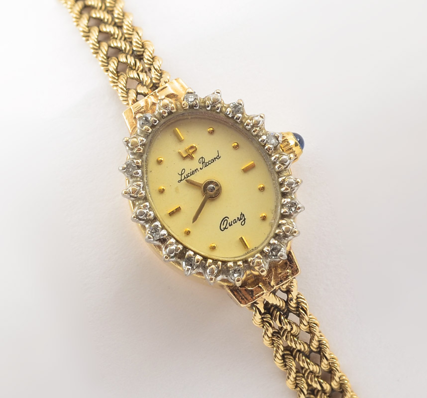 14K GOLD LUCIEN PICCARD LADIES DRESS WATCH 14K yellow gold