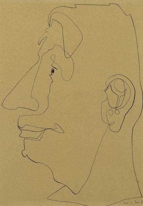 MOOS MAX VON 1903 Lucerne 1979 Portrait in profile 1956