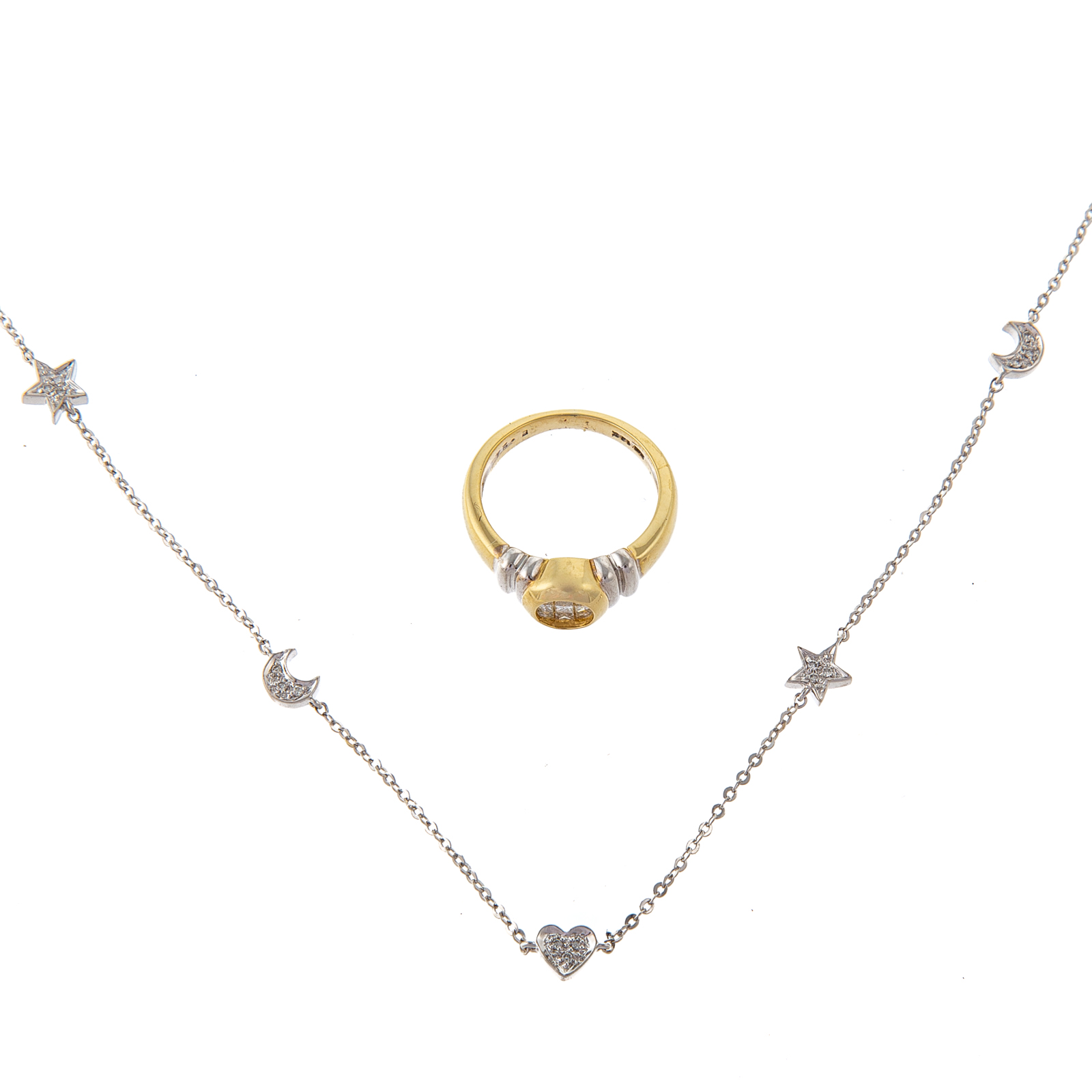 A DIAMOND RING DIAMOND ANKLET IN 14K 1 14K yellow